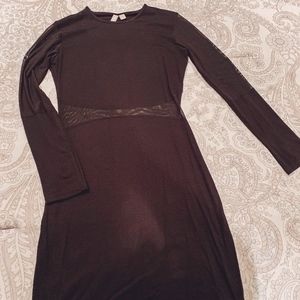 ASOS Black Long Sleeve Dress with Mess Cut Outs